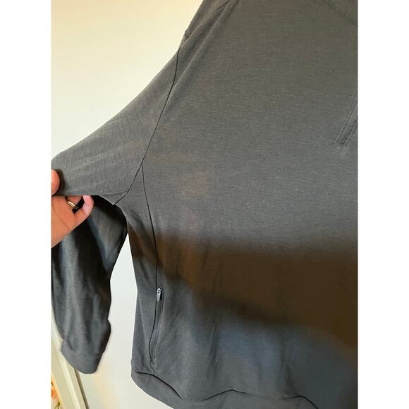 Cozy earth gray 1/4 zip pullover pockets men’s X-Large - Picture 9 of 10